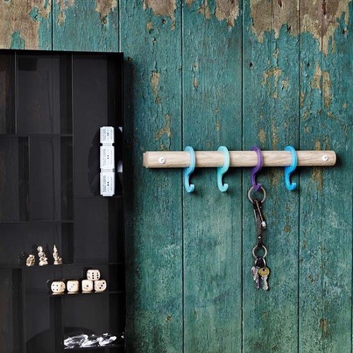 Neon Living - Kapstok 40cm, Beuk/Blauw