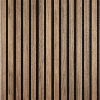 Brandvertragend akoestisch paneel - Amerikaans walnootfineer 60 x 248 cm