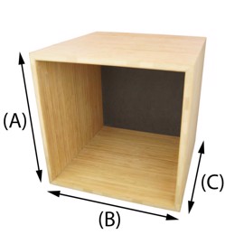 Design houten kubus in lichtkleurig bamboe 12 mm