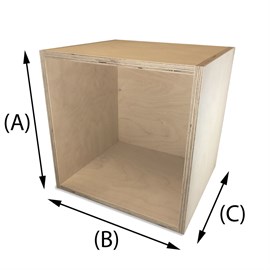 Houten kist in pijn multiplex